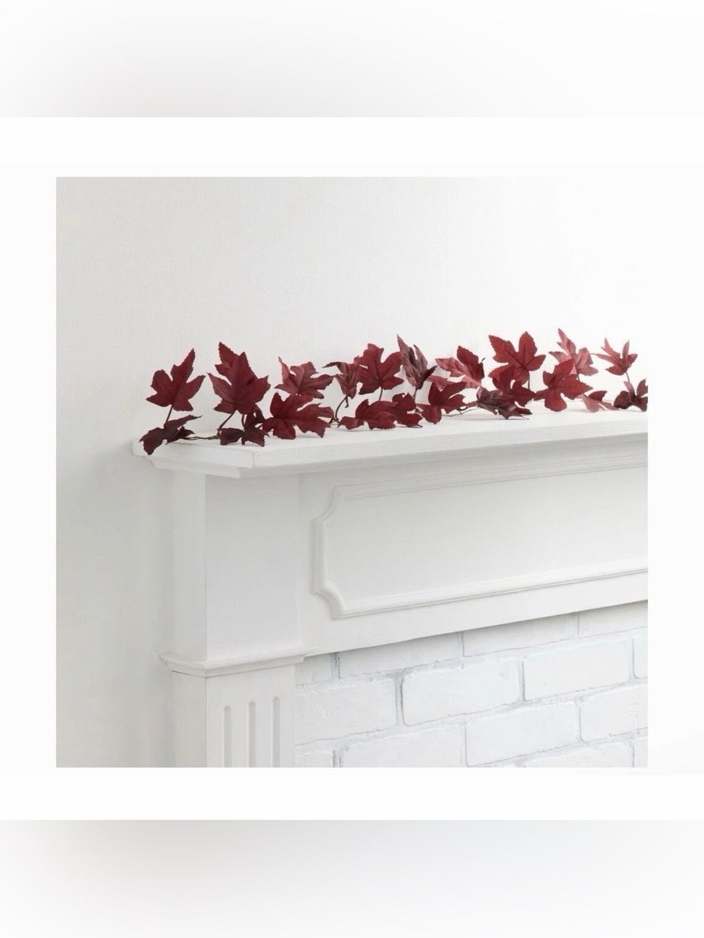 “World Market” Burgundy Faux Maple Leaf Garland